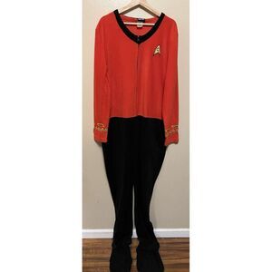 Star Trek Costume Pajamas One Piece‎ Union Suit Red/Black Engineering Size XL
